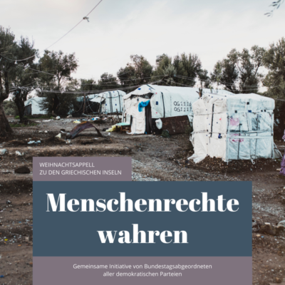 Weihnachtsappell für eine humanitäre Aufnahme Geflüchteter von den griechischen Inseln