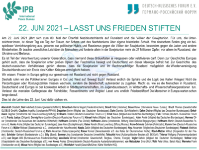 80. Jahrestag des Überfalls auf die Sowjetunion